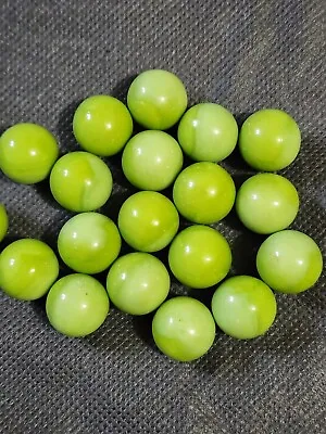 10  9/16  ( Plus Or Minus) TWO TONE LIME MARBLES. $5.99 • $5.99