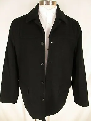 J Crew Mens Black Wool Stadium Cloth University Jacket L • $94.95