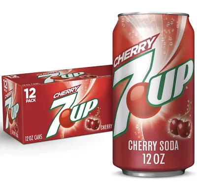 7Up Cherry Soft Drinks Soda 12-Pack 12 Oz Cans Free Shame Day Shipping Service! • £28.55