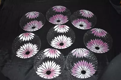 Vintage SYDENSTRICKER Fused Glass Flower 8 Plates Signed 8 1/2 D • $124.99