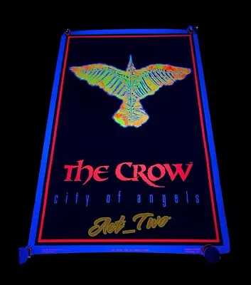 Vintage 1996 The Crow City Of Angels Flocked Blacklight 23”x35” Poster USA • $79.95