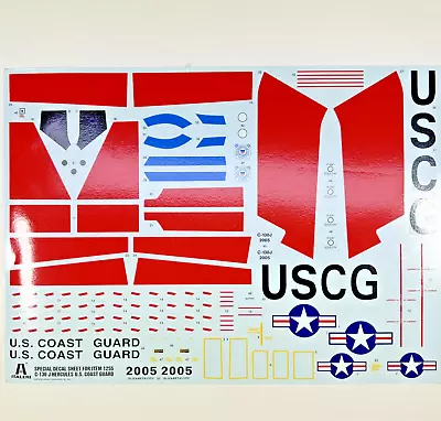Italeri 1/72 US Coast Guard C-130 Decal Sheet.  HUGE Limited Edition Sheet • $12.95