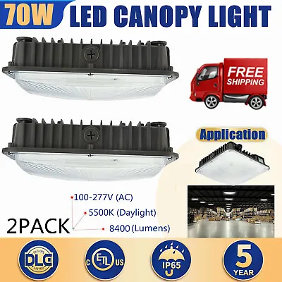 LED Canopy Light 70W -2 PACK Gas Station Carport Ceiling Light [400W HID/HPS Eq] • $87.99