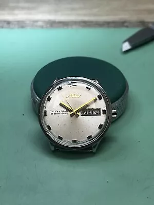 MIDO Ocean Star Watch Mens Vintage Datoday Swiss Made Ref 3153896 White Dial • $50