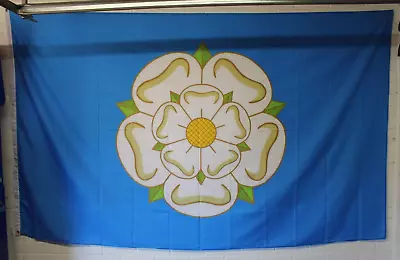 Yorkshire White Rose Flag Large 8 Ft X 5 Ft With Metal Eyelets Brand New In Bag • £9.99