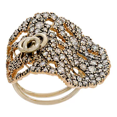 Signed H. Stern Champagne Color Diamonds Ring In 18K Rose & White Gold • $3068