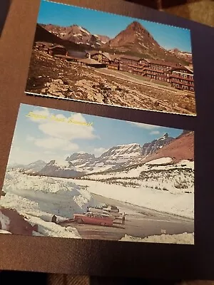 Lot Of 2 Glacier Park MT  Many Glacier Hotel And Logan Pass In Spring Unposted  • $4