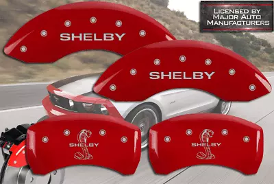 2007-2008 Ford Mustang  Shelby  GT Front Rear Red MGP Brake Caliper Covers Snake • $289