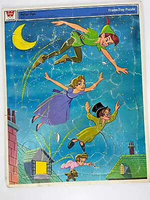 Vintage 1969 Peter Pan Walt Disney Whitman Frame Tray Puzzle # 4522 14x11” • $24.99