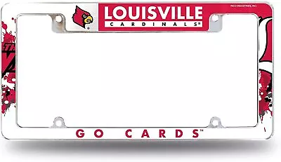 Louisville Cardinals Metal License Plate Frame Tag Cover All Over Design... • $21.99