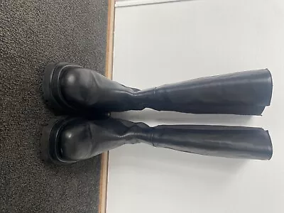 Country Road Black Boots Leather Calf Knee High • $200