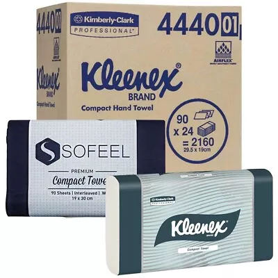 Kleenex Sofeel Compact Hand Towel Interleaved White 24 Packs X 90 Towels (4440) • $59.99