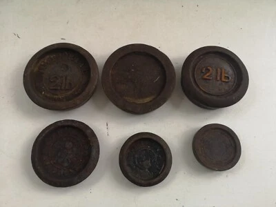 £15 • Buy 6 X Cast Iron Imperial Weights Set Kitchen Scales 2lbs, 1lbs, 0.5lbs