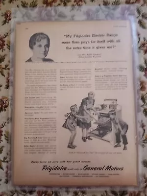 1946 Vintage Frigidaire Electric Range Made Only By General Motors  Print Mag Ad • $8