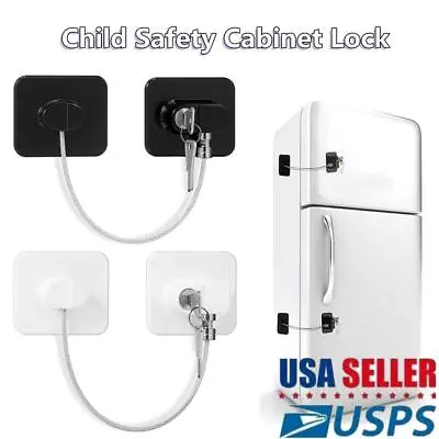 $8.86 • Buy Refrigerator Door Locks Fridge Freezer Lock With Keys Child Safety Cabin