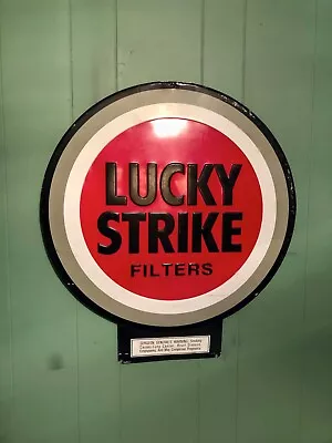 Vintage 1999 Lucky Strike Cigarettes Tin Metal Advertising Sign Man Cave Garage • $79