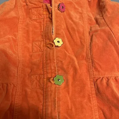 Gymboree Fall For Autumn Flower Toggle Button Hooded Coat Jacket Orange  Med • $8