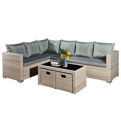 Acorn Living Rattan Garden Furniture 8 Seater Lounge Corner Sofa Sets With 2 St • £429