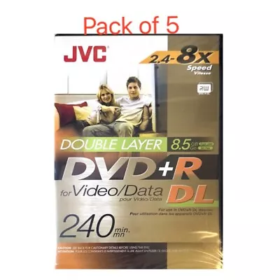 £14.99 • Buy 5x JVC DVD+R DL Dual Double Layer 8.5GB Disc 8x 240 Mins In Video Hard  Case