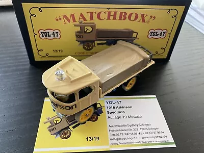 Matchbox MoY Code 2 YGL-47 Atkinson Steamer Steam Truck Blue Box 1 Of 9 • $73.52