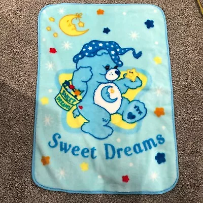 Care Bears Blanket Throw Bedtime Bear Sweet Dreams Child Moon Stars 30  X 42  • $39.99