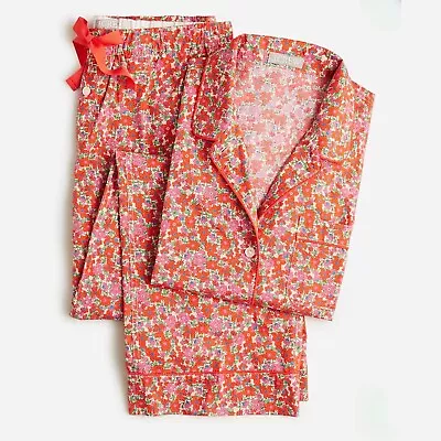 J. Crew Long Sleeve S Cotton Poplin Floral Print Pajama Set Brilliant Blooms Nwt • $64