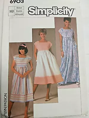 Dress MuuMuu Loose M 14 16 Simplicity 6903 Sewing Pattern Pullover Short Sleeve • $26.24