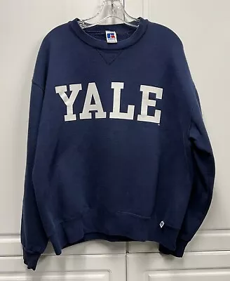 VTG - Russell Athletic Yale University Blue Sweatshirt Made In USA - Large READ • $39.88