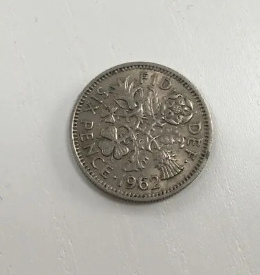 1962 Queen Elizabeth Ll Sixpence Six Pence 6p Coin • £1.99
