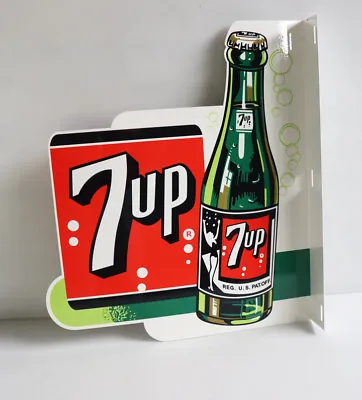 7UP Soda Pop With BOTTLE FLANGE SIGN    Modern Retro  7 Up    Swimsuit Girl • $64.99