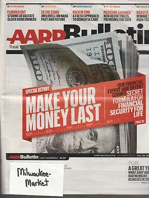 AARP Bulletin December 2018 Vol 59 No 10 Free & Fast SnH Best Deal L@@K !! • $5.54