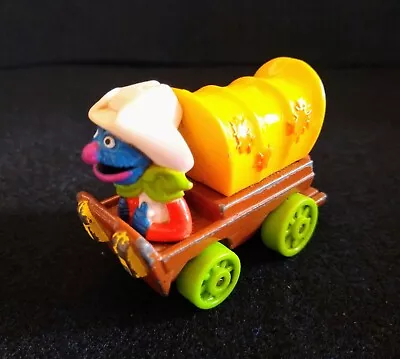 Playskool Sesame Street Cowboy Grover Wagon 1987 Diecast Metal Car 2.75  Vintage • $6.11