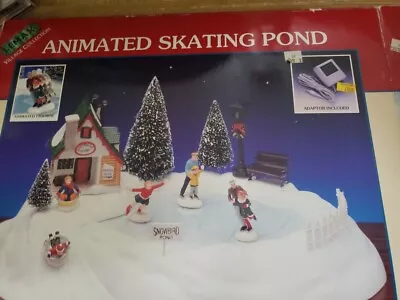 Vintage Lemax Village Collection Animated Skating Pond Christmas Holiday Display • $65