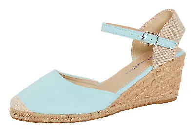 Womens Strappy Hessian Wedge Sandals Ladies High Heel Wedges Summer Shoes Size  • £19.99