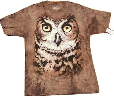 NWT The Mountain Shirt Men's XL X-LARGE Big Owl Face Tie Dye Graphic Nature USA • $18.19