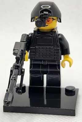 SWAT Riot Police Sniper Minifigure Made With Real LEGO® Minifigure (0213) • $21.90