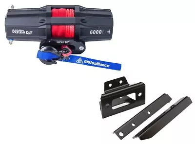 Viper 40 Feet Winch Kit 6000 Lb Red With Mount For Polaris RZR 4 800 2010-14 • $459.98