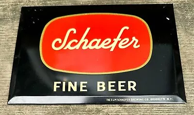 Rare Vintage 1950s Schaefer Beer Tin Bar Sign Cardboard Back Advertising Nos • $34.99