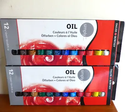 Daler Rowney Simply Oil 12 X 12ml Paints X2 Packs • £10.99