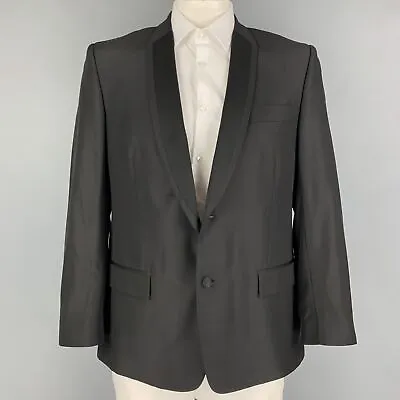 VERSACE COLLECTION Size 42 Black Viscose Wool Tuxedo Sport Coat • $443