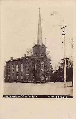 J80/ Miamisburg Ohio RPPC Postcard C1910 Lutheran Evangelical Church 62 • $20.70