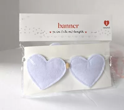 $8.99 • Buy Target Valentines Day Bullseye Playground New Small Felt White Heart Banner