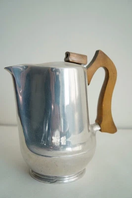 £5 • Buy Vintage Mid Century Picquot Ware Coffee Pot With Wooden Handle