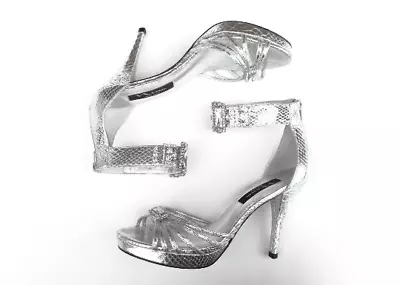 £94.16 • Buy Diamond Stiletto Bling Silver Snakeskin Heels Nina Rhinestone Glam Shoe Size 6.5