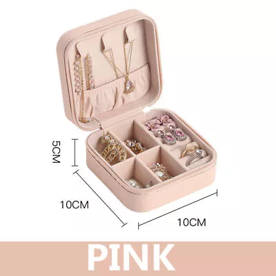 Small Jewelry Box Leather Mini Travel Jewelry Storage Case For Earrings Necklace • $16.95