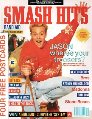 SMASH HITS Jason Donovan Neneh Cherry Stone Roses Luke Goss Jon Bon Jovi NKOTB • £8.49