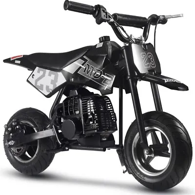 MotoTec DB-02 50cc 2-Stroke Kids Supermoto Gas Dirt Bike Black Age 13+ Off Road✅ • $299