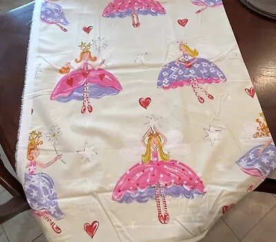 SALE !  FAIRY Ballerina Decor Fabric Yellow Pink Girls Room 3.75 Yd 56w • $32