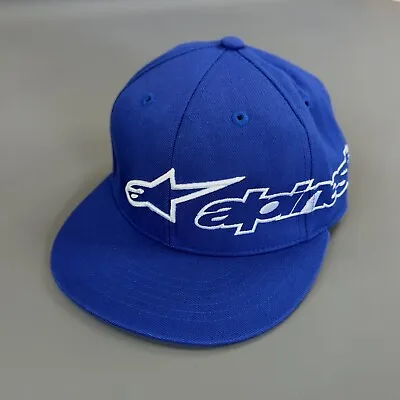 Alpinestars Hat Fitted Baseball Cap Size 6⅞ - 7¼ Blue Flexfit Alpine Stars Race  • $19.99