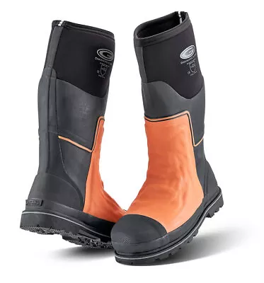 Grubs Boots - Chainamic Chainsaw Safety Wellington Boot - Orange - Sizes 6-13 • £109.99
